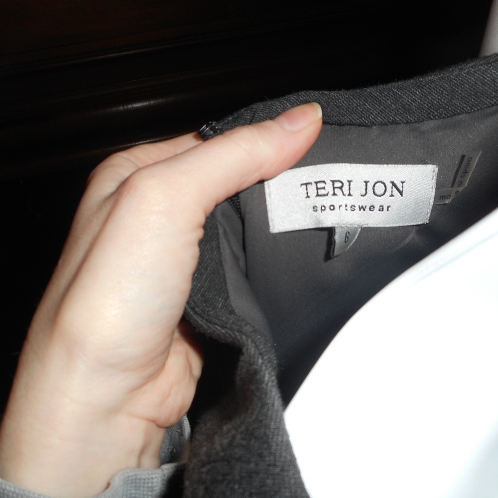 NWT Teri Jon grey/silver sequin dress, 6 - Picture 7 of 8